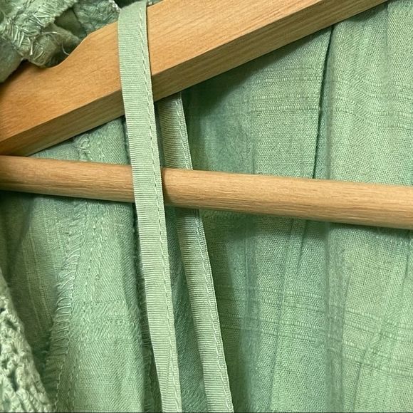 Free People Elora Mini Dress Mermaids Tail Puff Sleeve Lace Boho Peasant Size XS - Picture 14 of 16